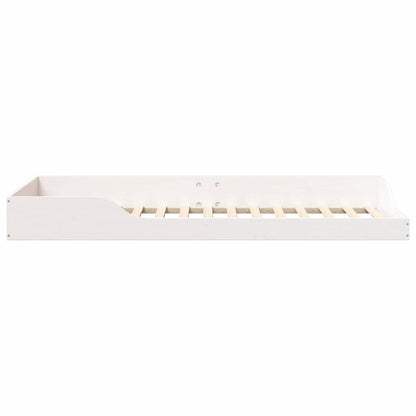 Bed Frame White 100 x 220 cm Solid Pine Wood