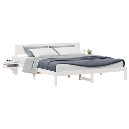 Bed Frame with Headboard White 180 x 200 cm Solid Pine Wood
