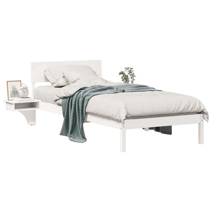 Bed Frame with Headboard White 90 x 190 cm Solid Pine Wood