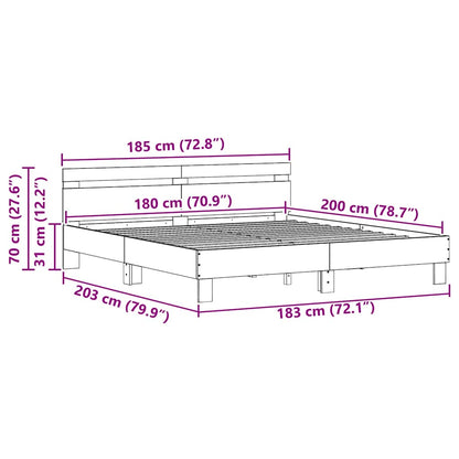 Bed Frame Artisan Oak 203 x 185 x 70 cm Engineered Wood
