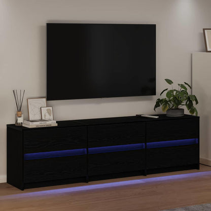 TV Units 180 x 34 x 50 cm Black Oak Engineered Wood