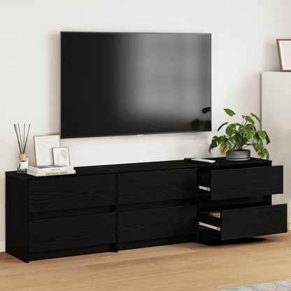 TV Units 180 x 34 x 50 cm Black Oak Engineered Wood