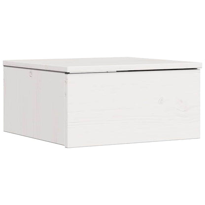 Bedside Table White 37 x 35 x 18.5 cm Solid pine wood