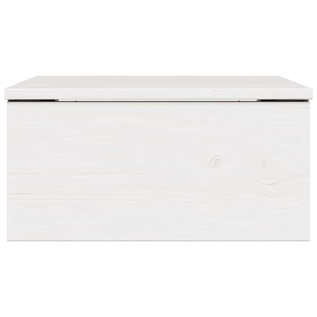 Bedside Table White 37 x 35 x 18.5 cm Solid pine wood