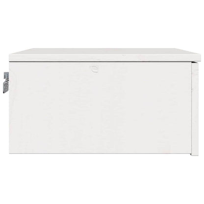 Bedside Table White 37 x 35 x 18.5 cm Solid pine wood