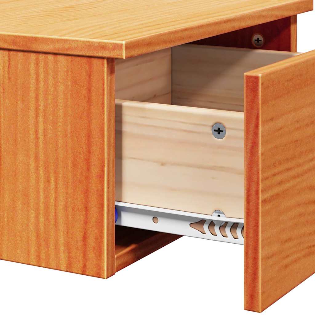 Bedside Table Wax Brown 37 x 35 x 18.5 cm Solid pine wood