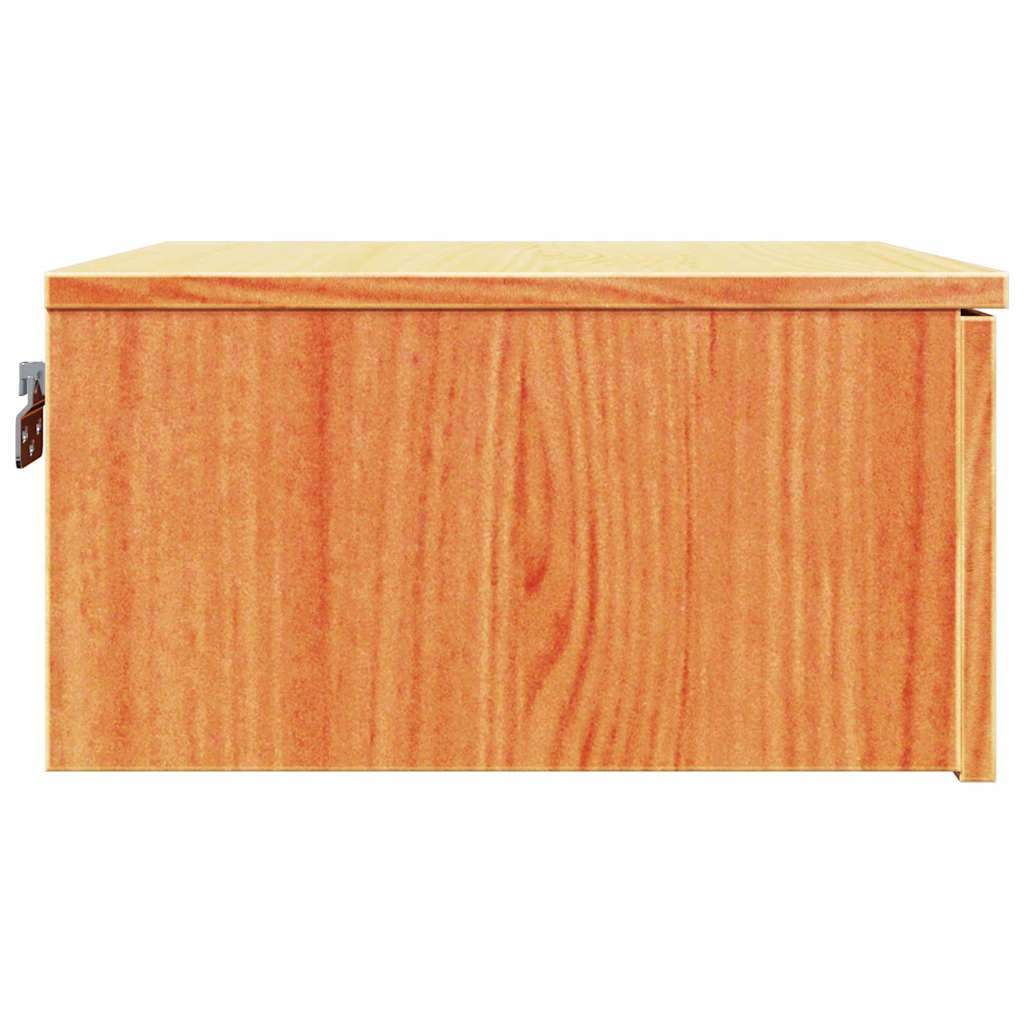Bedside Table Wax Brown 37 x 35 x 18.5 cm Solid pine wood