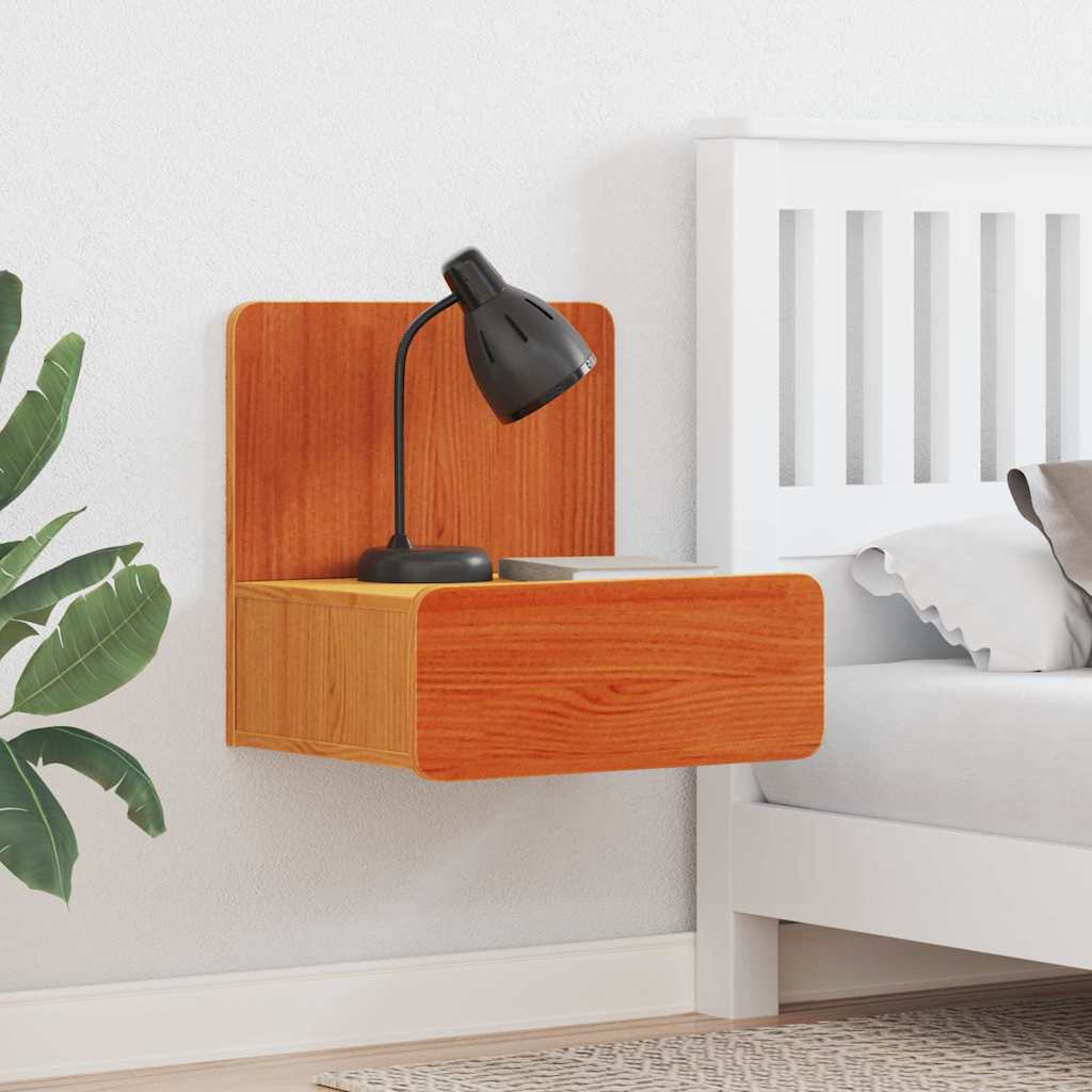 Bedside Table 2 pcs Wax Brown 44 x 32.5 x 40 cm Solid pine wood