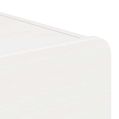 Bedside Table White 39 x 34 x 16.5 cm Solid pine wood