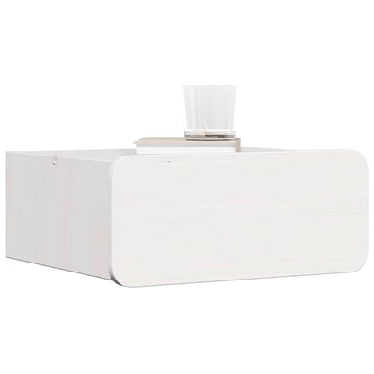 Bedside Table White 39 x 34 x 16.5 cm Solid pine wood