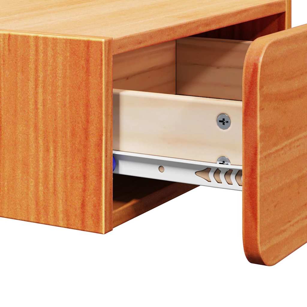 Bedside Table Wax Brown 39 x 34 x 16.5 cm Solid pine wood
