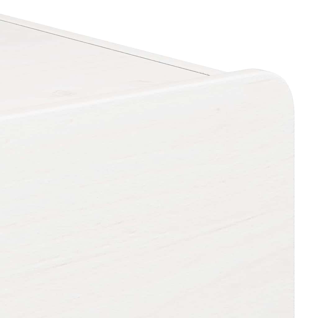 Bedside Table with Drawer White 39 x 34 x 33 cm Solid pinewood