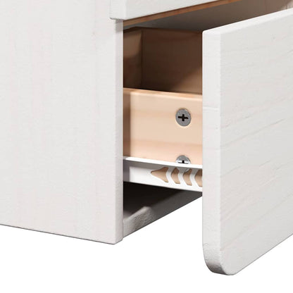 Bedside Table with Drawer White 39 x 34 x 33 cm Solid pinewood