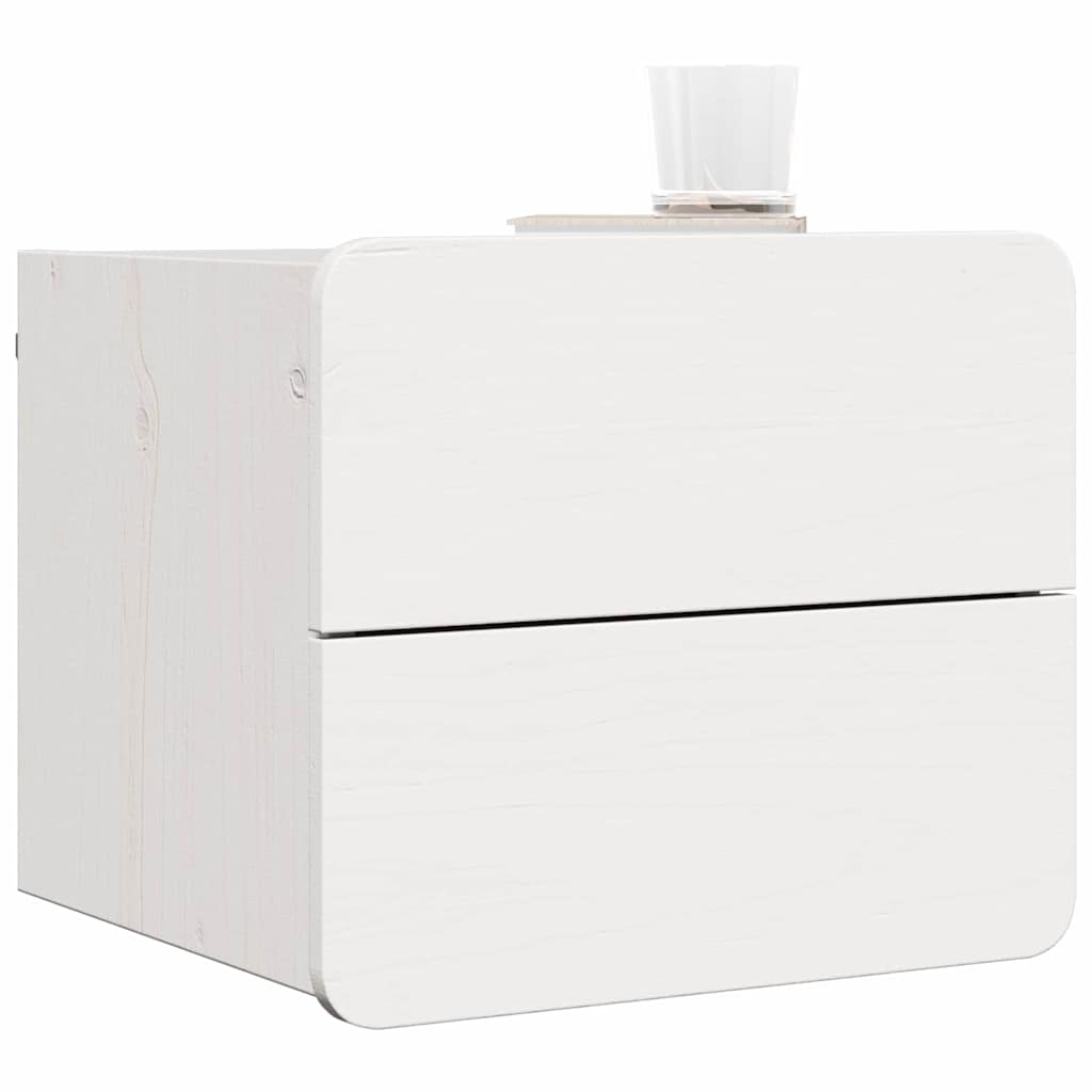 Bedside Table 2 pcs White 39 x 34 x 33 cm Solid pinewood