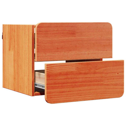 Bedside Table Wax Brown 39 x 34 x 33 cm Solid pinewood