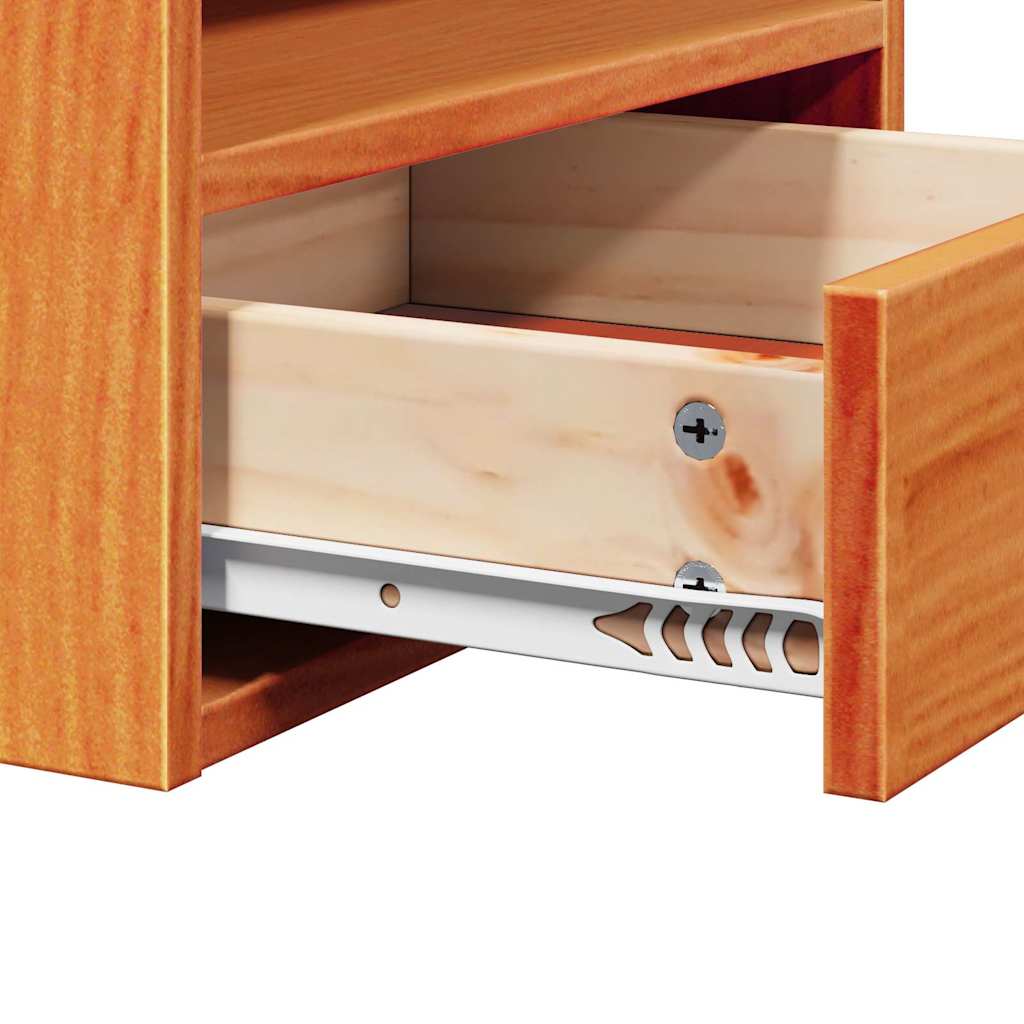 Bedside Table 2 pcs Wax Brown 38 x 36 x 29.5 cm Solid pine wood