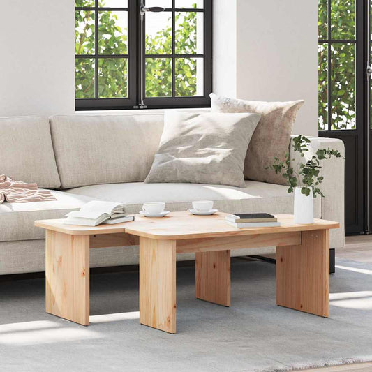 Coffee Table 2 pcs Natural 100 x 69 x 35.5 cm Solid pine wood