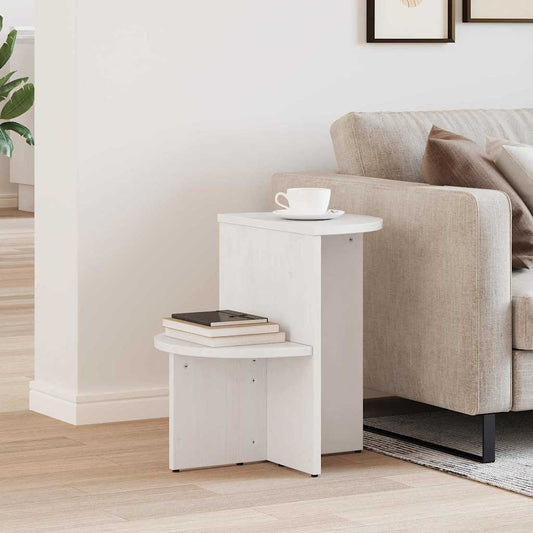 Coffee Table White 50 x 40 x 50 cm Solid pine wood
