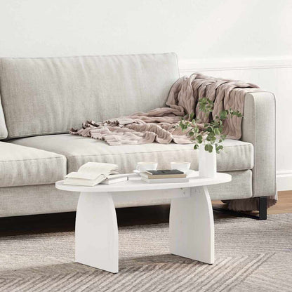Coffee Table White 80 x 40 x 35 cm Solid Pine Wood