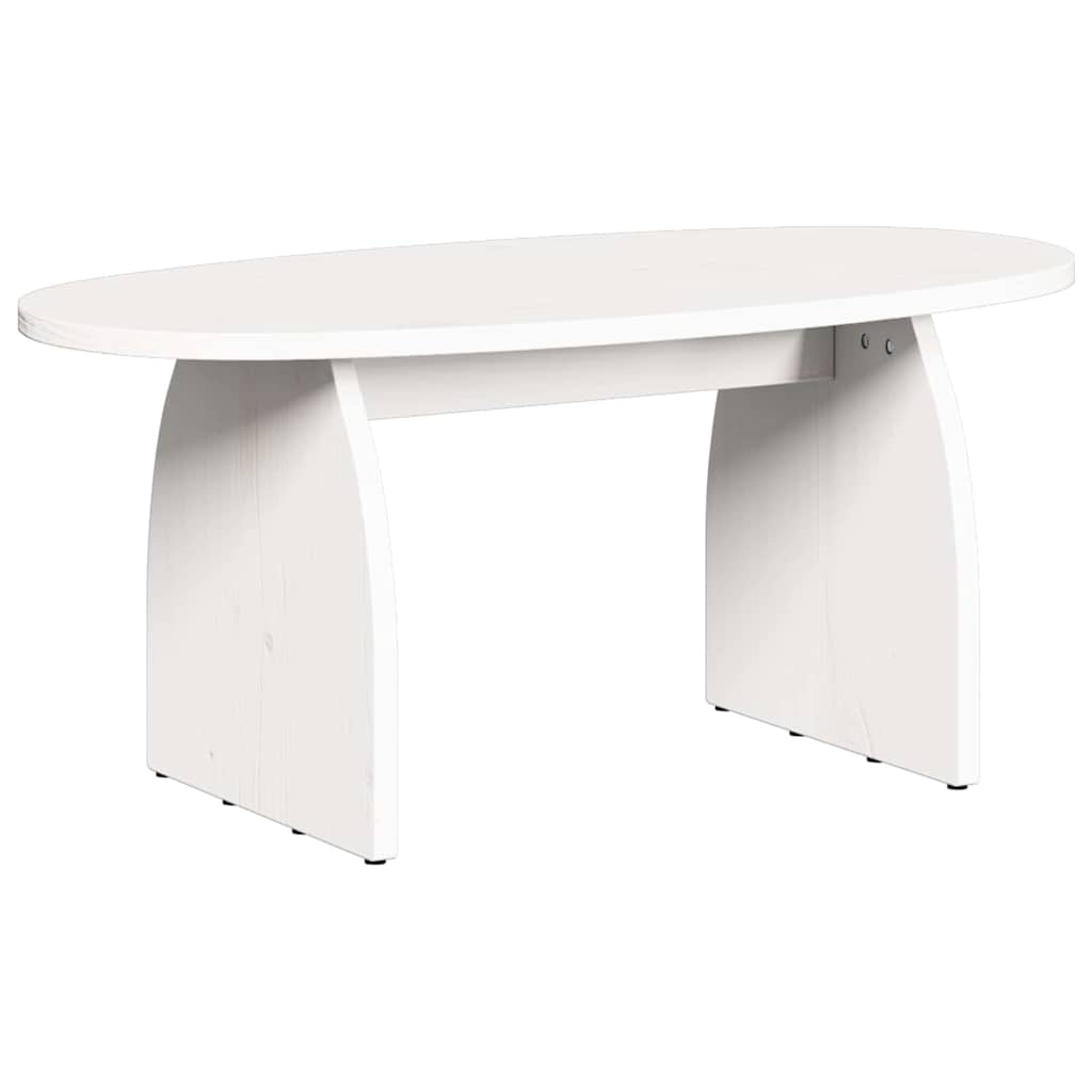 Coffee Table White 80 x 40 x 35 cm Solid Pine Wood