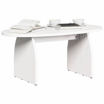 Coffee Table White 80 x 40 x 35 cm Solid Pine Wood