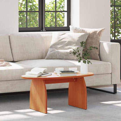Coffee Table Wax Brown 80 x 40 x 35 cm Solid Pine Wood