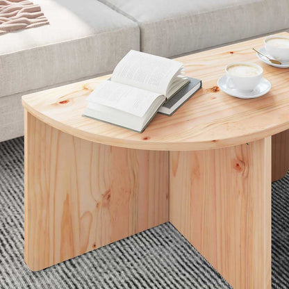 Coffee Table 2 pcs Natural 79 x 39.5 x 40 cm Solid pine wood