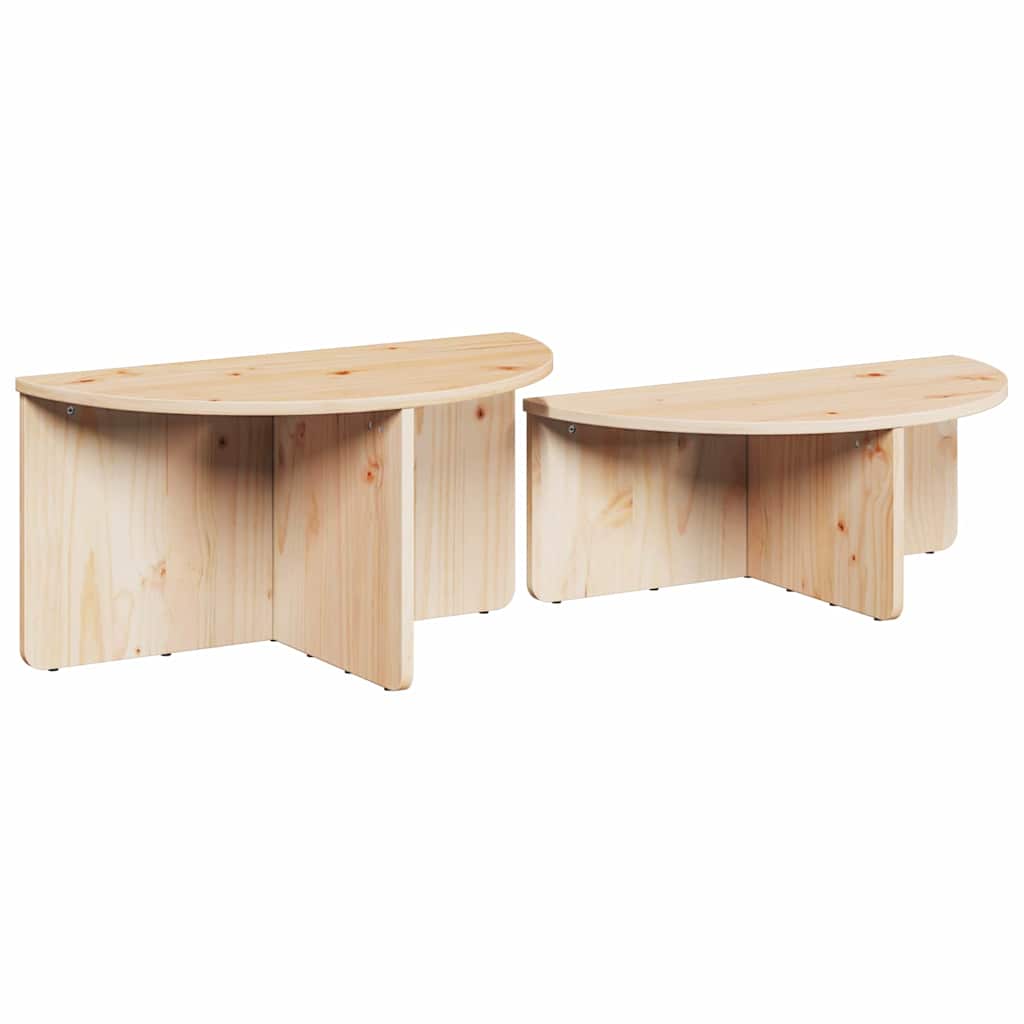Coffee Table 2 pcs Natural 79 x 39.5 x 40 cm Solid pine wood