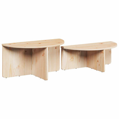Coffee Table 2 pcs Natural 79 x 39.5 x 40 cm Solid pine wood