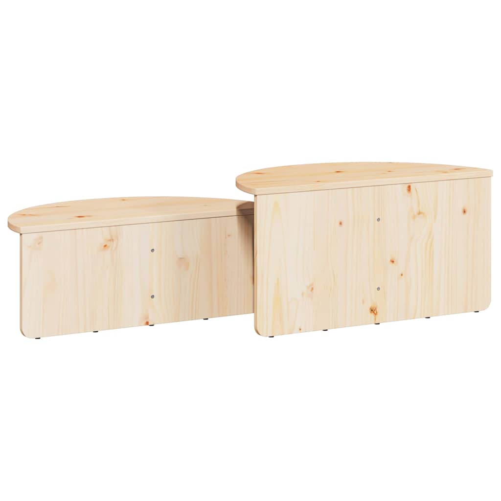 Coffee Table 2 pcs Natural 79 x 39.5 x 40 cm Solid pine wood