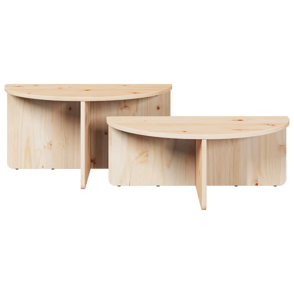 Coffee Table 2 pcs Natural 79 x 39.5 x 40 cm Solid pine wood