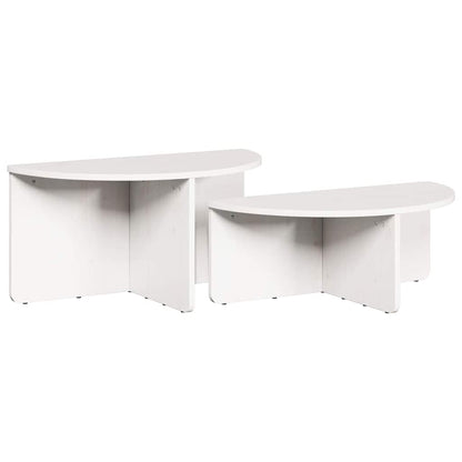 Coffee Table 2 pcs White 79 x 39.5 x 40 cm Solid pine wood