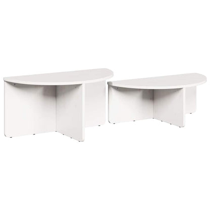 Coffee Table 2 pcs White 79 x 39.5 x 40 cm Solid pine wood