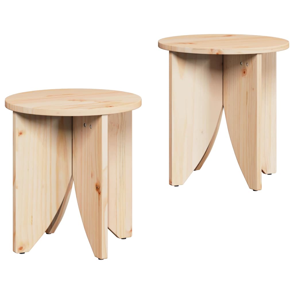 Coffee Table 2 pcs Natural 41.5 x 41.5 x 44 cm Solid pine wood