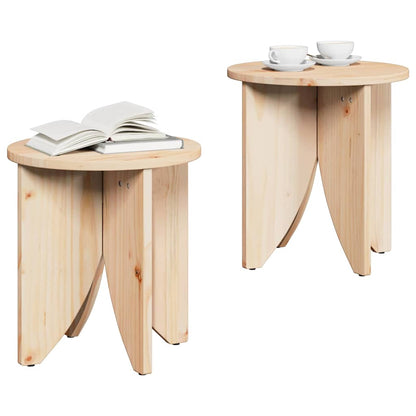 Coffee Table 2 pcs Natural 41.5 x 41.5 x 44 cm Solid pine wood
