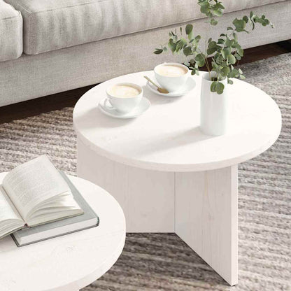 Coffee Table 2 pcs White 49 x 49 x 28 cm Solid Pine wood