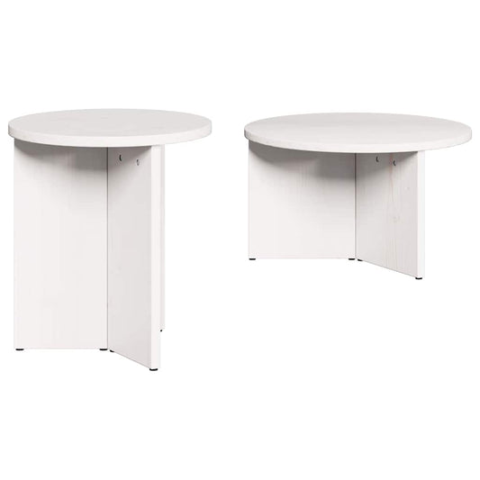 Coffee Table 2 pcs White 49 x 49 x 28 cm Solid Pine wood