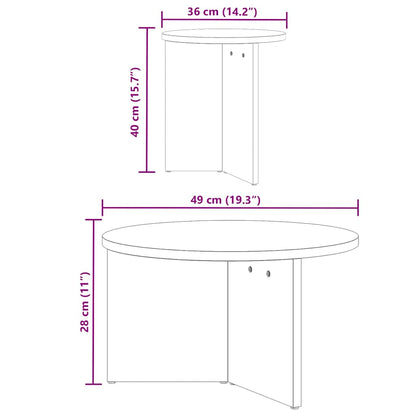 Coffee Table 2 pcs Wax Brown 49 x 49 x 28 cm Solid Pine wood