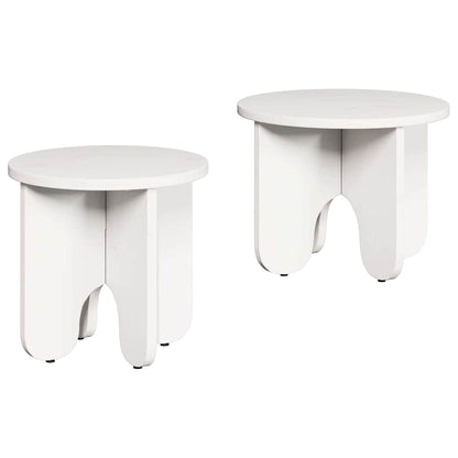 Coffee Table 2 pcs White 39.5 x 39.5 x 30 cm Solid Pine wood