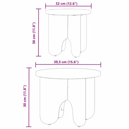 Coffee Table 2 pcs Wax brown 39.5 x 39.5 x 30 cm