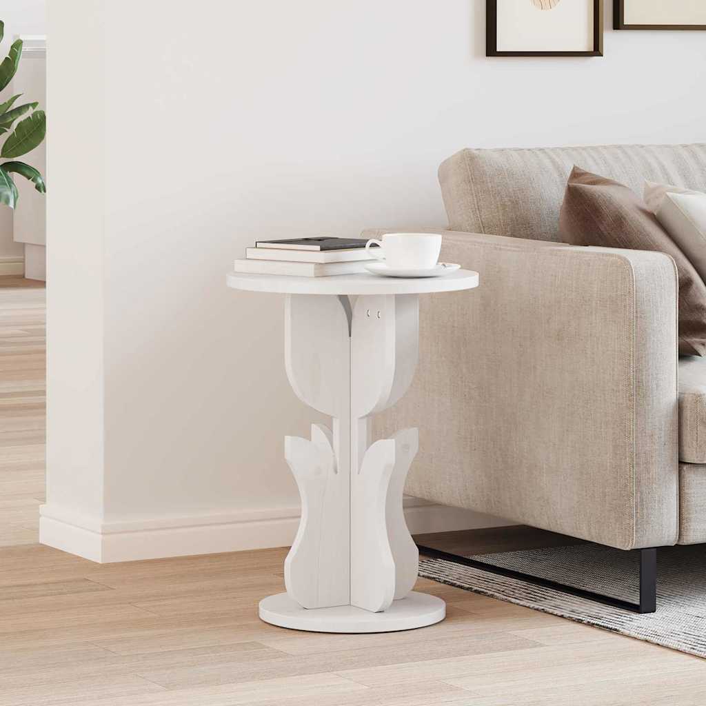 Coffee Table White 39.5 x 39.5 x 53.5 cm Solid pine wood