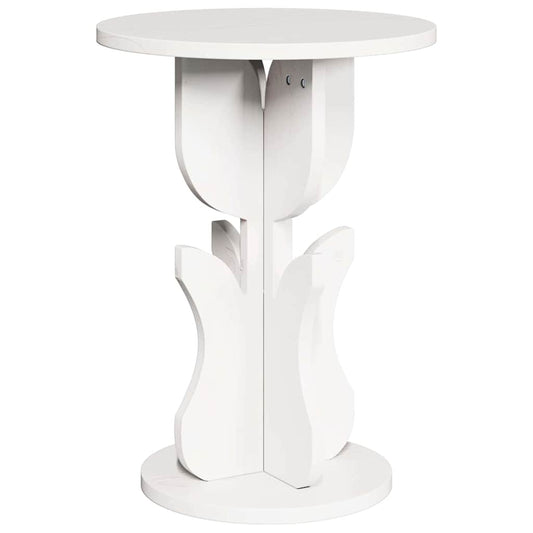 Coffee Table White 39.5 x 39.5 x 53.5 cm Solid pine wood