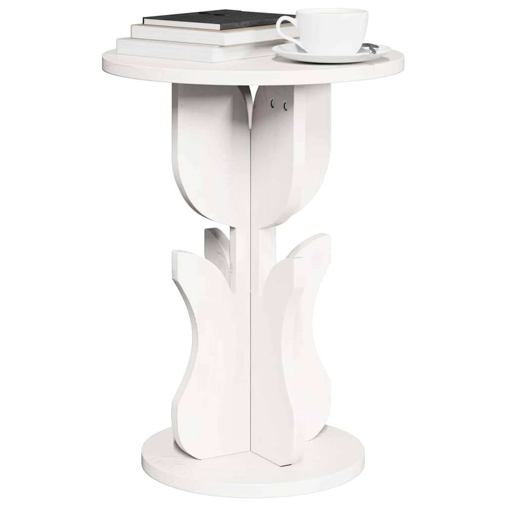 Coffee Table White 39.5 x 39.5 x 53.5 cm Solid pine wood