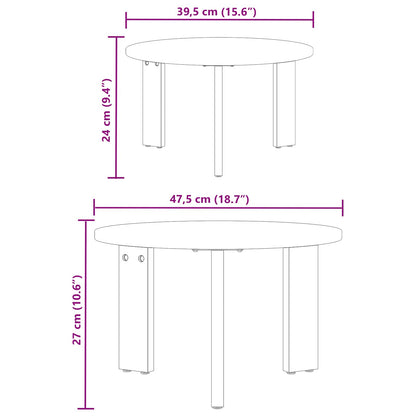 Coffee Table 2 pcs Natural Solid Pine wood