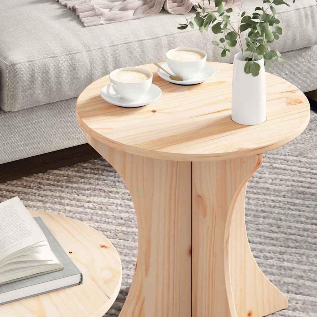 Coffee Table 2 pcs Natural 46 x 46 x 47 cm Solid pine wood