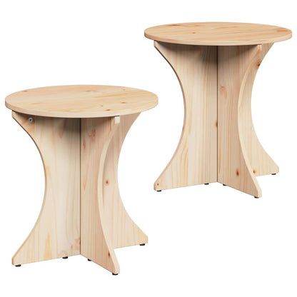 Coffee Table 2 pcs Natural 46 x 46 x 47 cm Solid pine wood