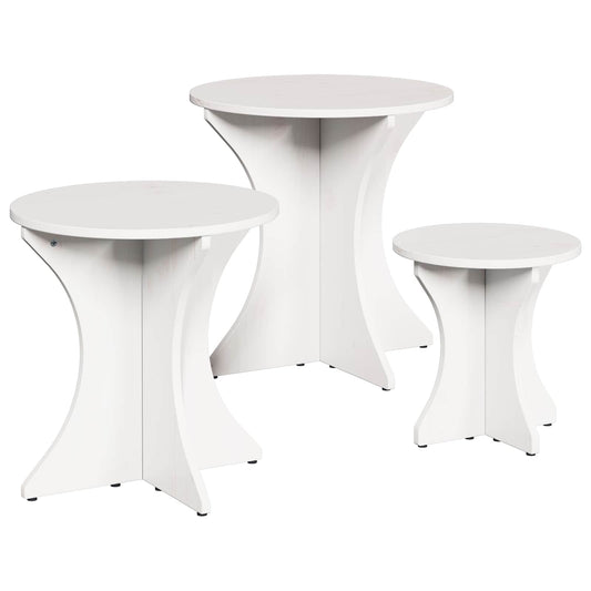 Coffee Table 3 pcs White 46 x 46 x 47 cm