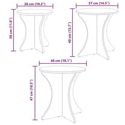Coffee Table 3 pcs Wax brown 46 x 46 x 47 cm Solid pine wood