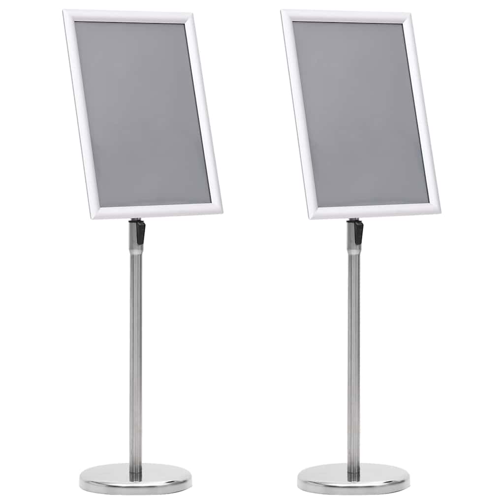 Poster Stands 2 pcs Silver 45 x 32.7 x 108 cm Aluminium