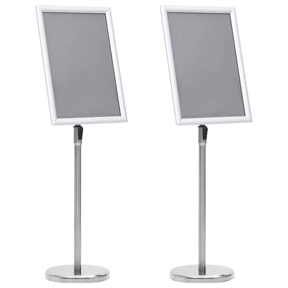 Poster Stands 2 pcs Silver 45 x 32.7 x 108 cm Aluminium